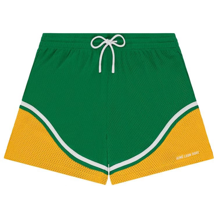 Aimé Leon Dore Colorblock Court Shorts Green/Yellow