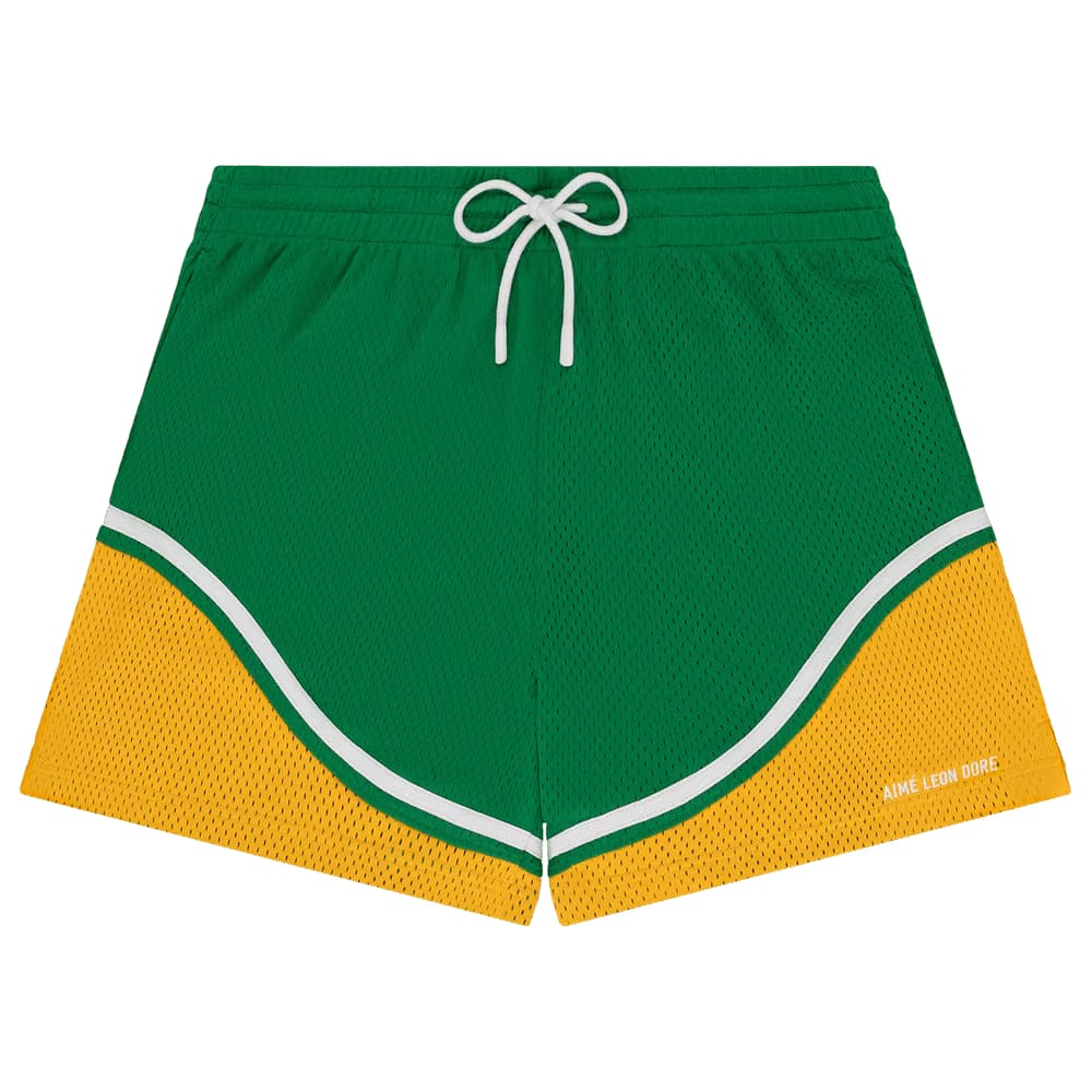 Aimé Leon Dore Colorblock Court Shorts Green/Yellow