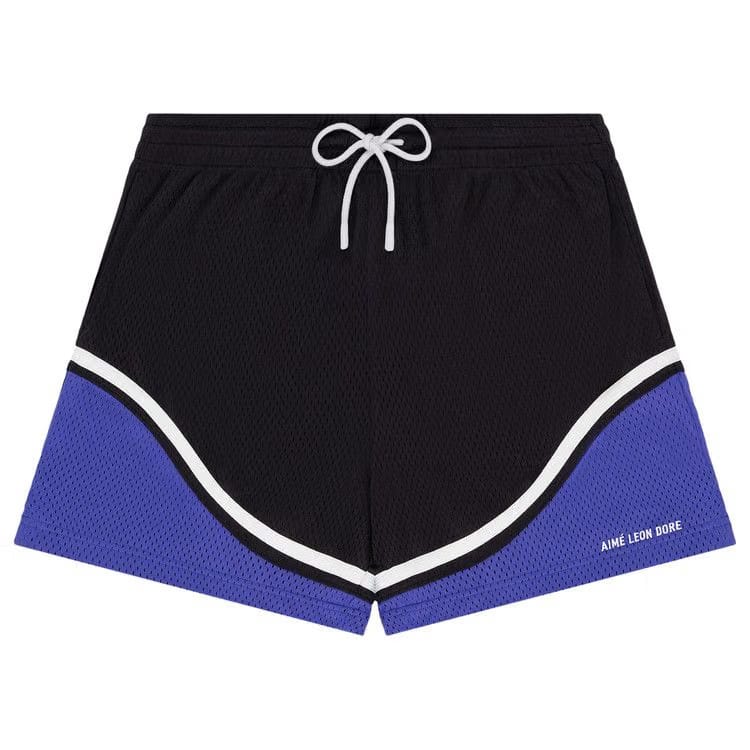 Aimé Leon Dore Colorblock Court Shorts Jet Black/Royal Blue