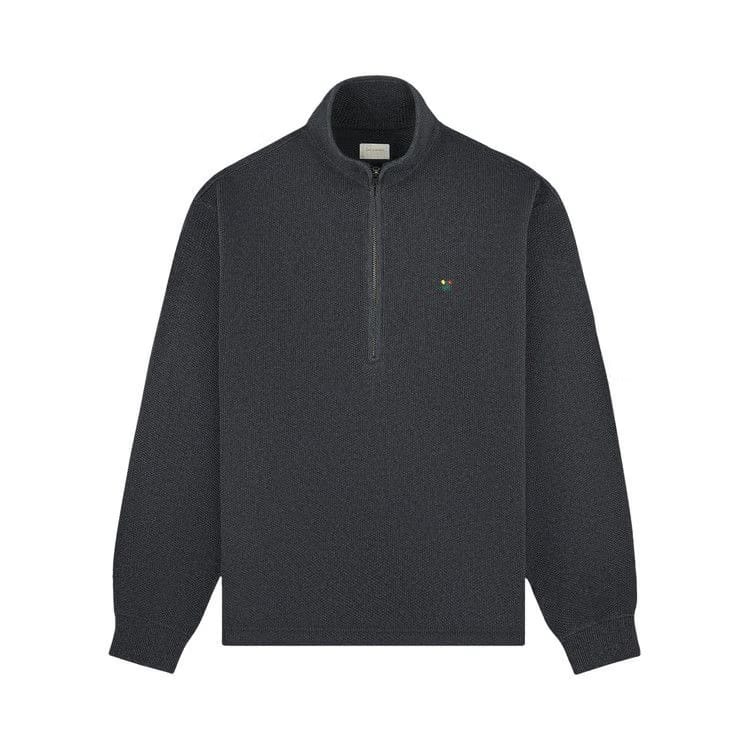 Aimé Leon Dore Crest Piqué Half-Zip Pullover Charcoal Melange