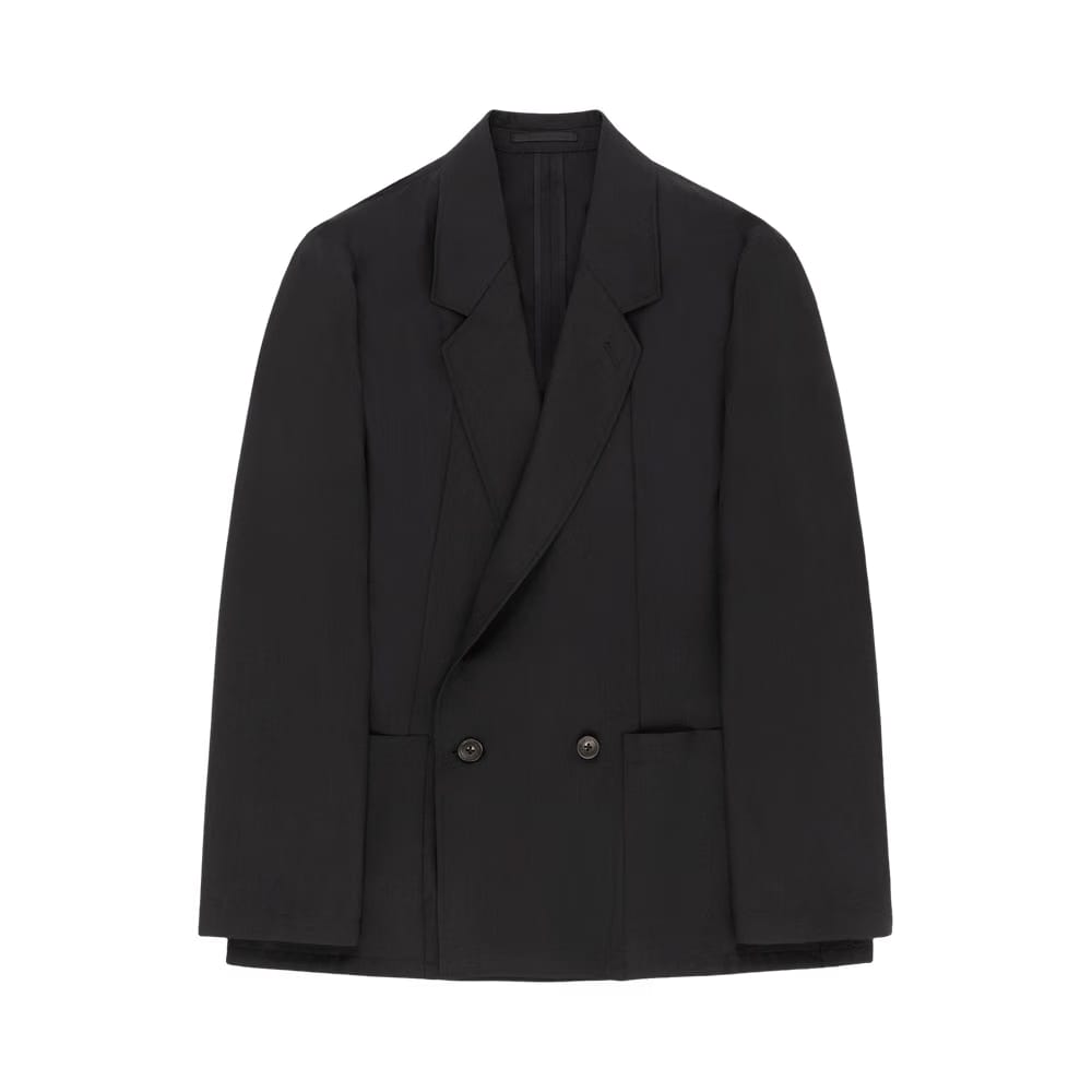 Aimé Leon Dore Double Breasted Gabardine Jacket Jet Black