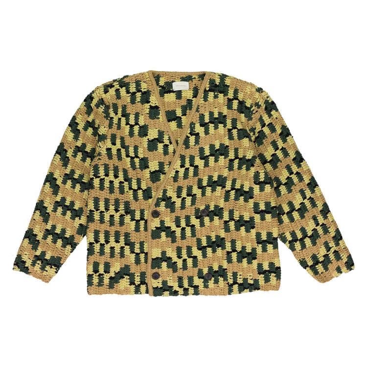 Aimé Leon Dore Double Breasted Hand Knit Cardigan Camo