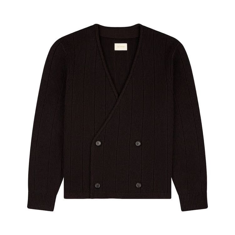 Aimé Leon Dore Double-Breasted Merino Cardigan Brown
