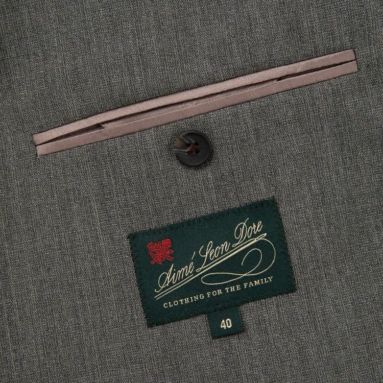 Aimé Leon Dore Double-Breasted Tropical Wool Suit Jacket Green