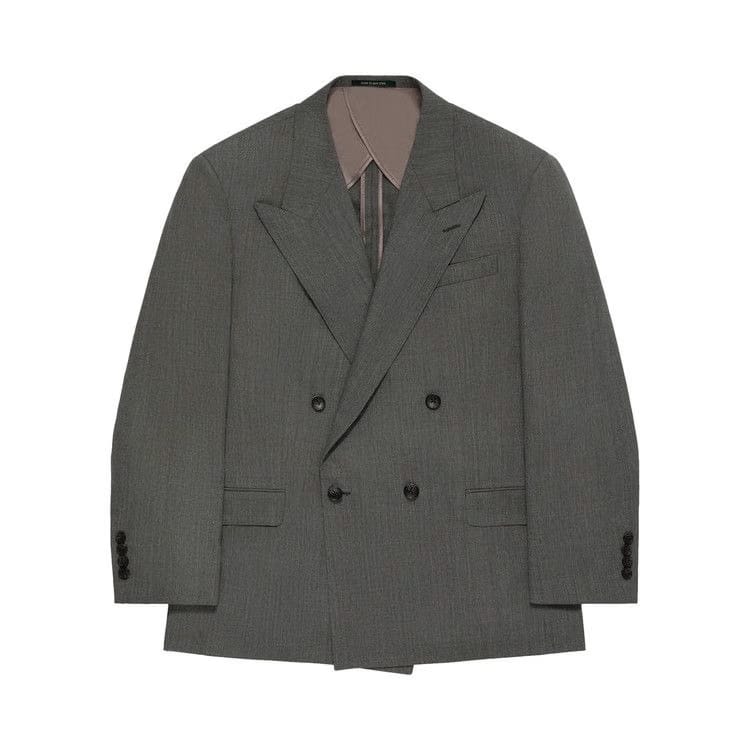 Aimé Leon Dore Double-Breasted Tropical Wool Suit Jacket Green