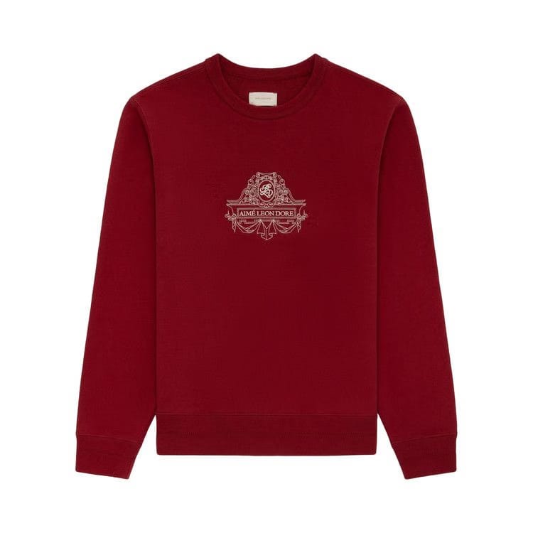 Aimé Leon Dore Emblem Logo Crewneck Sweatshirt Merlot