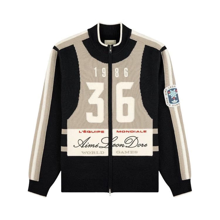 Aimé Leon Dore Full Zip Alpine Ski Sweater Jet Black