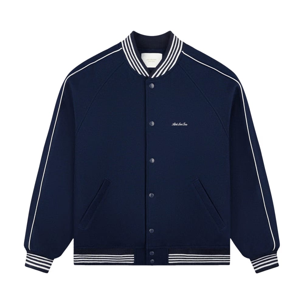 Aimé Leon Dore Heritage Wool Varsity Jacket Navy Blazer