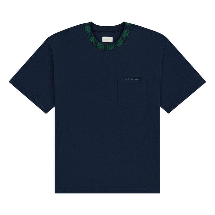 Aimé Leon Dore Jacquard Collar Pocket T-Shirt Navy Blazer
