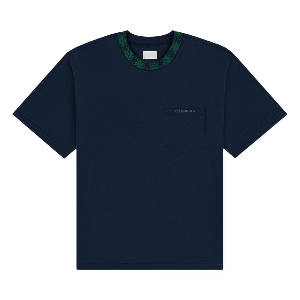 Aimé Leon Dore Jacquard Collar Pocket T-Shirt Navy Blazer