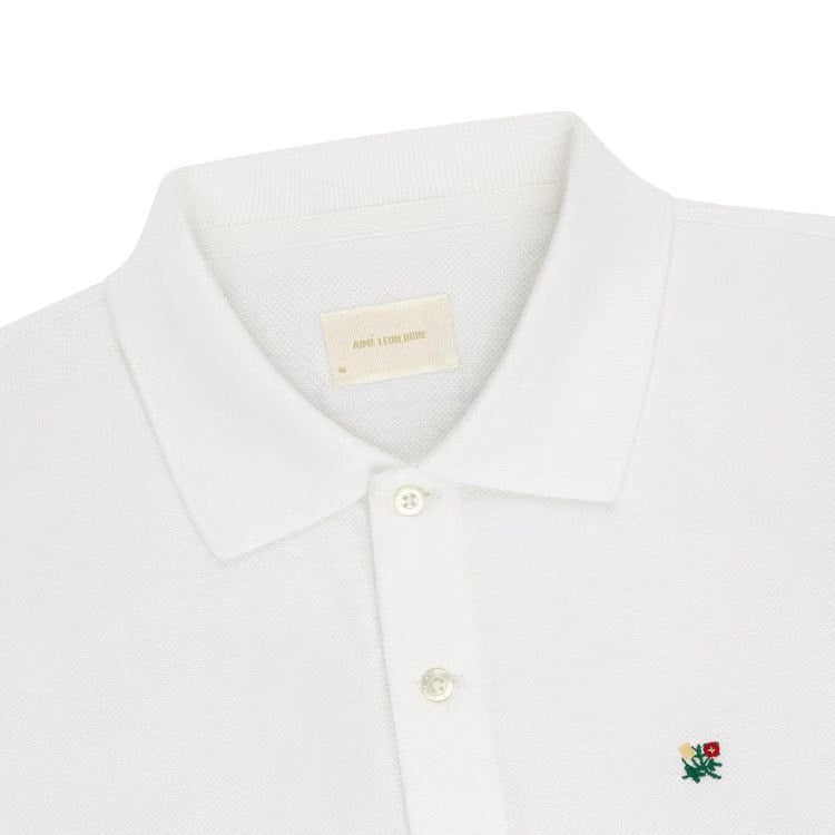 Aimé Leon Dore Long-Sleeve Crest Piqué Polo Bright White