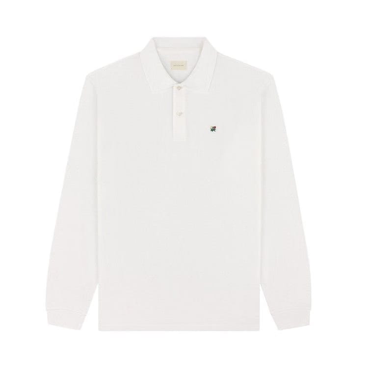 Aimé Leon Dore Long-Sleeve Crest Piqué Polo Bright White