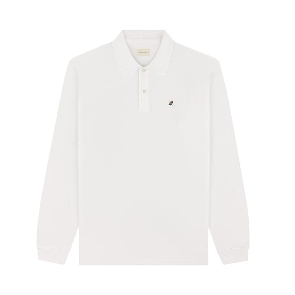 Aimé Leon Dore Long-Sleeve Crest Piqué Polo Bright White