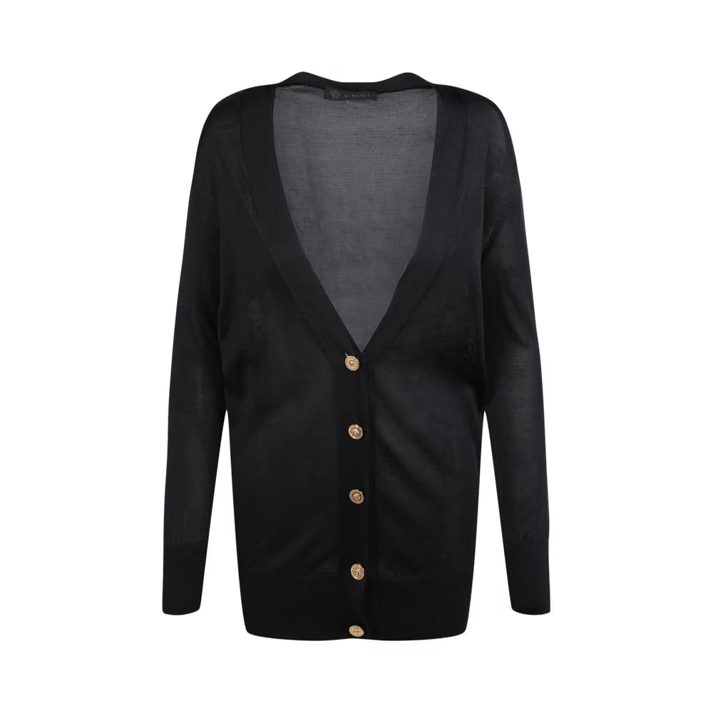 Versace Silk Blend Cardigan Black