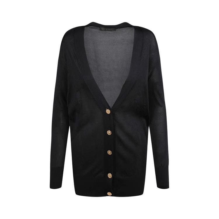 Versace Silk Blend Cardigan Black