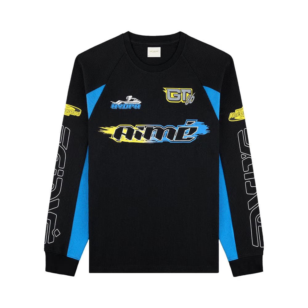 Aimé Leon Dore Long-Sleeve Mesh Waverunner T-Shirt Jet Black