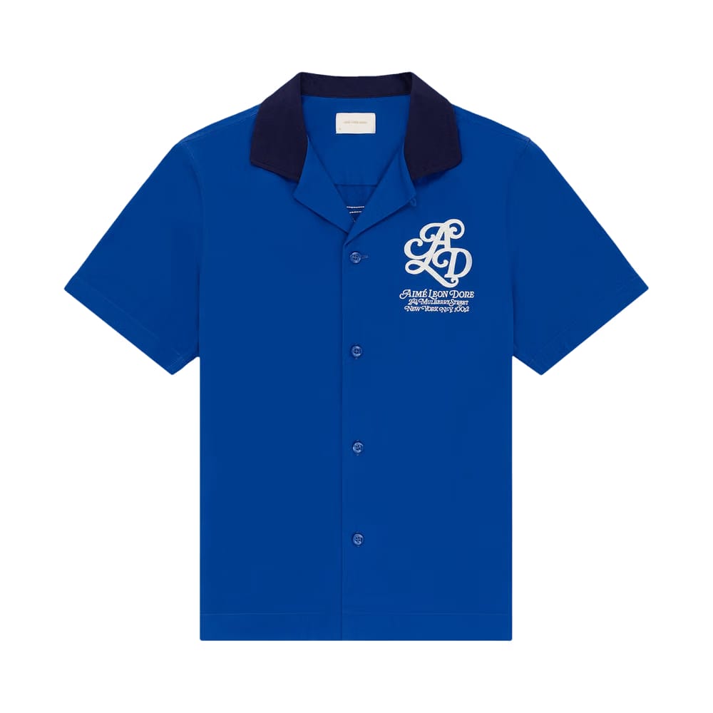 Aimé Leon Dore Monogram Bowling Shirt Classic Blue