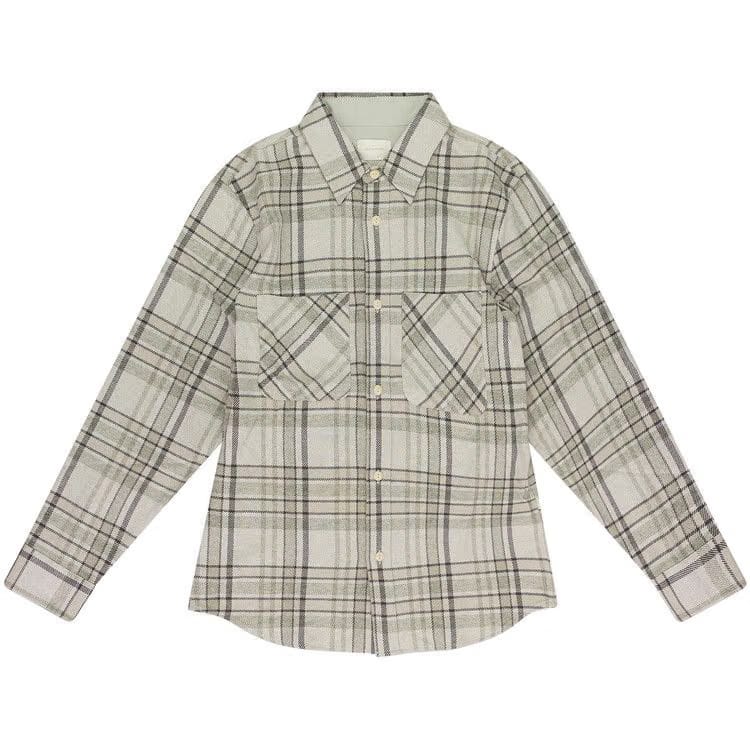 Aimé Leon Dore Plaid Cotton Button-Down Shirt Grey Plaid