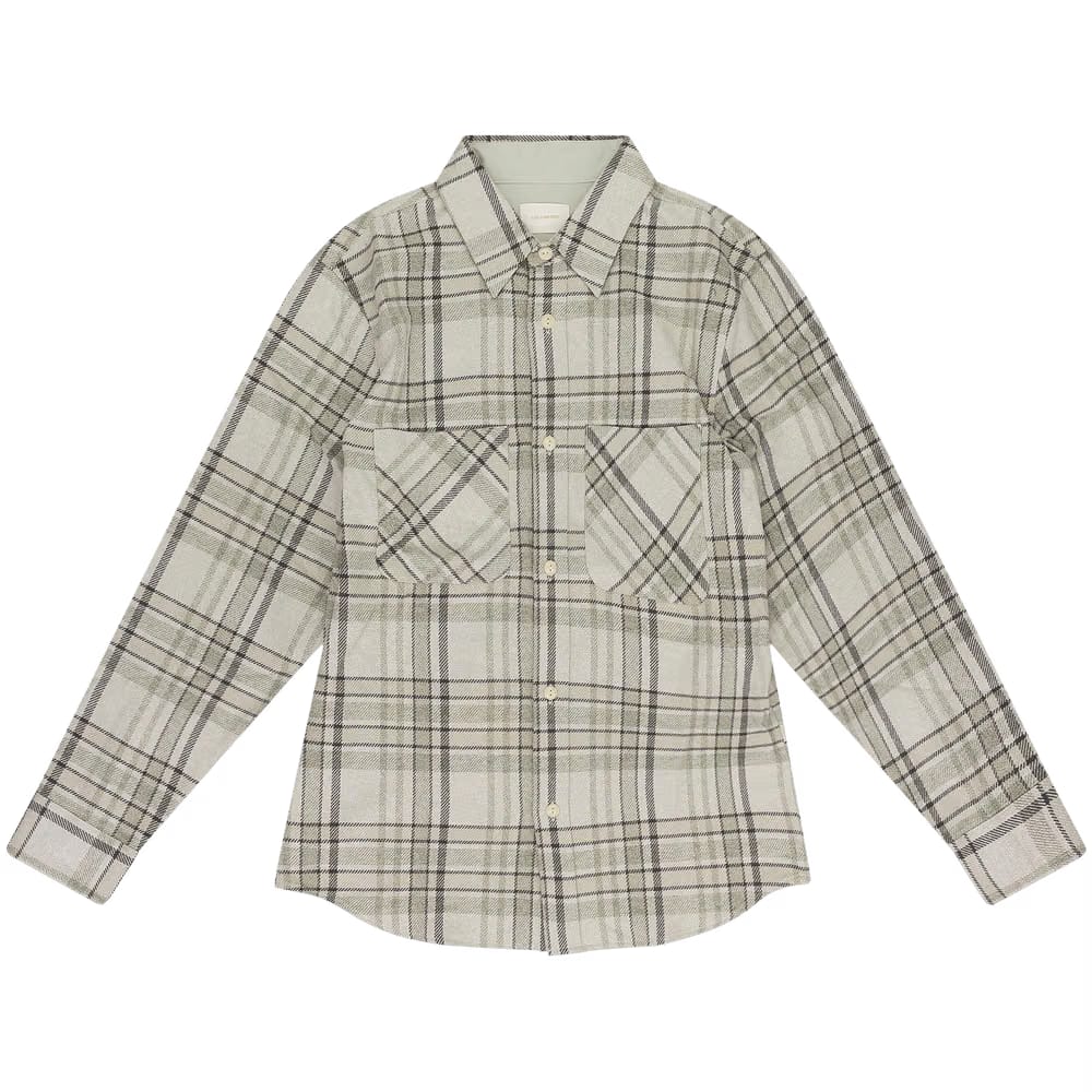 Aimé Leon Dore Plaid Cotton Button-Down Shirt Grey Plaid