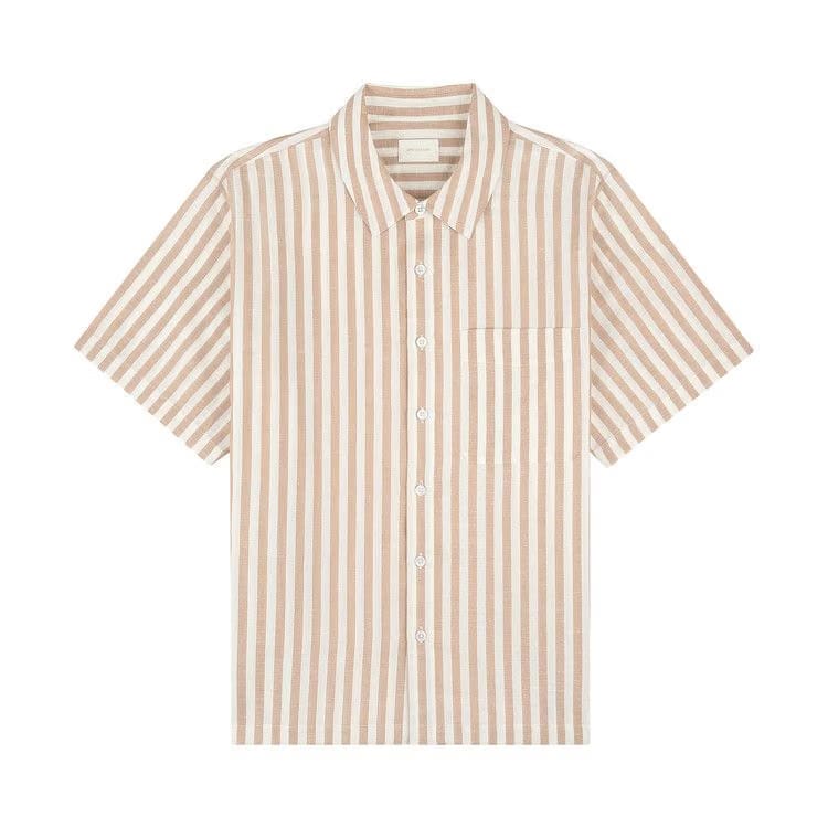 Aimé Leon Dore Shorts-Sleeve Awning Shirt Tobacco/Cream