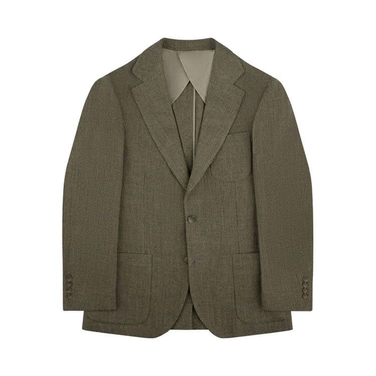 Aimé Leon Dore Single-Breasted Boiled Wool Suit Jacket Olive