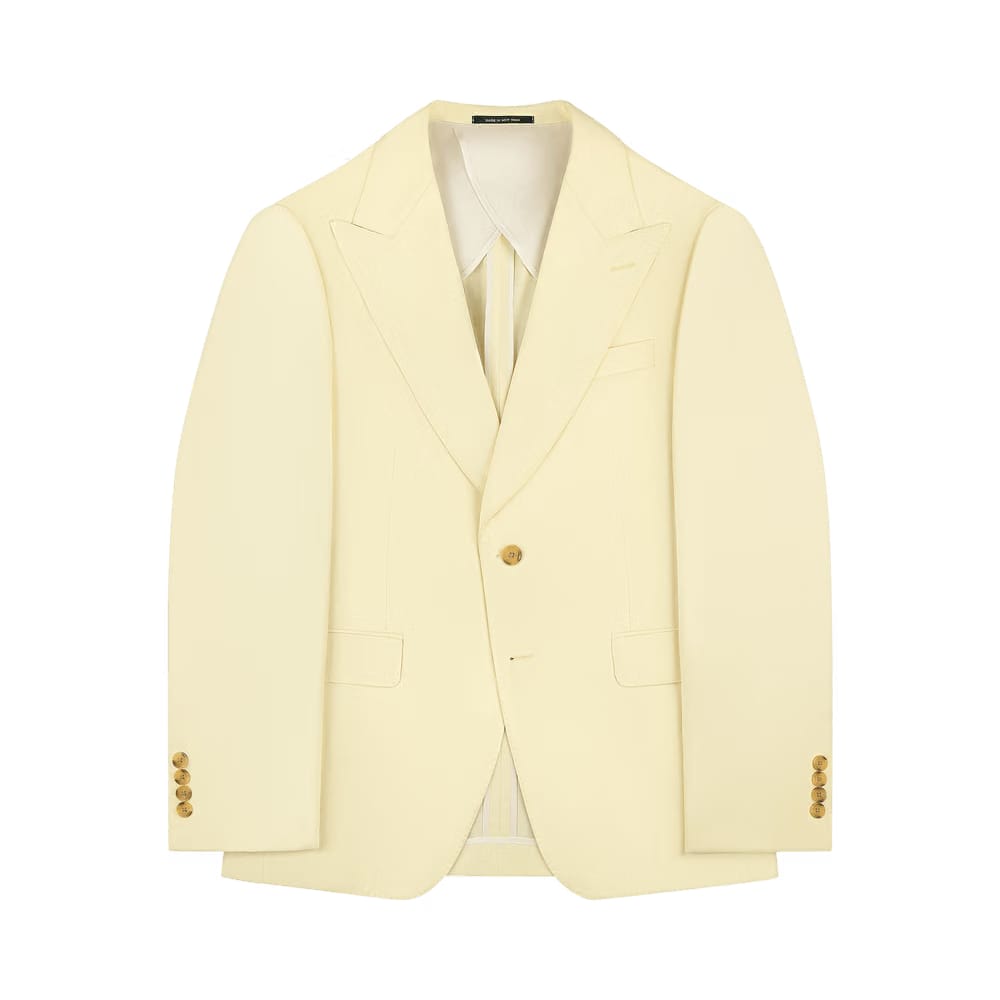 Aimé Leon Dore Single-Breasted Peak Lapel Suit Jacket French Vanilla