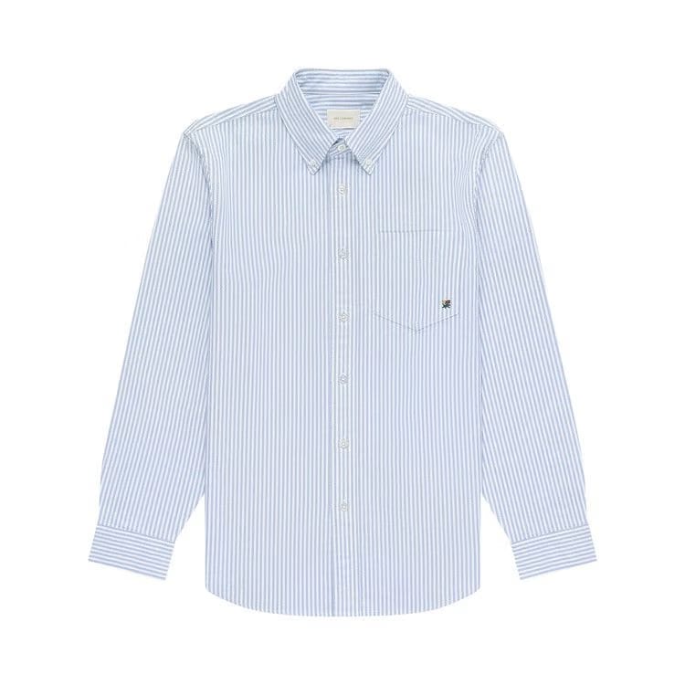 Aimé Leon Dore Striped Crest Oxford Shirt Blue/White Stripe