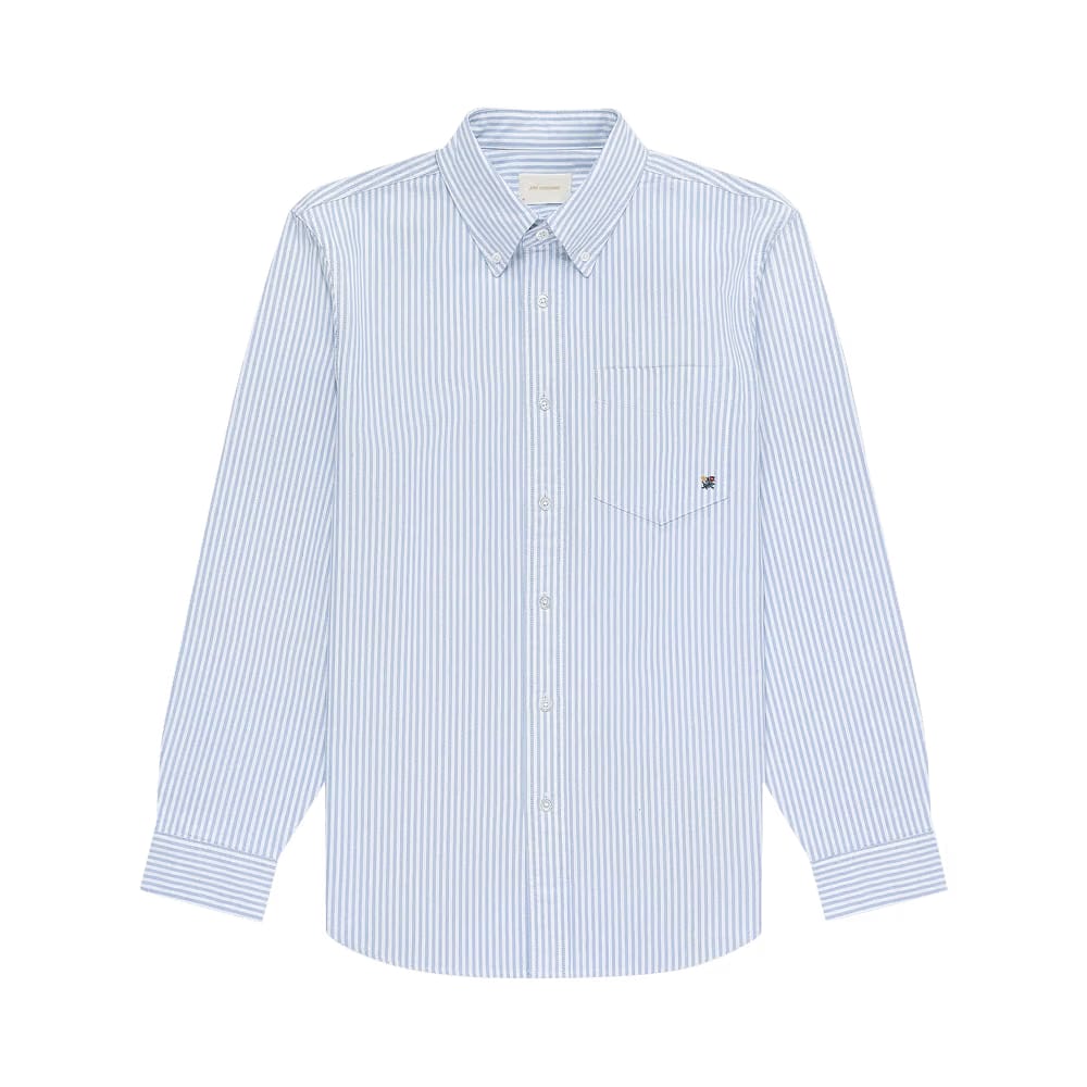 Aimé Leon Dore Striped Crest Oxford Shirt Blue/White Stripe