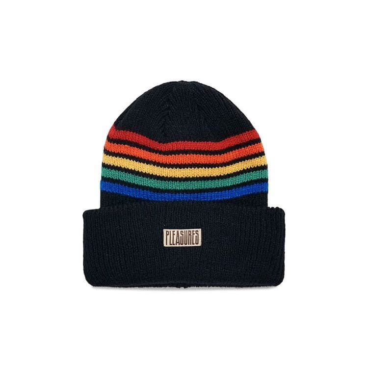 Pleasures Island Striped Beanie Black