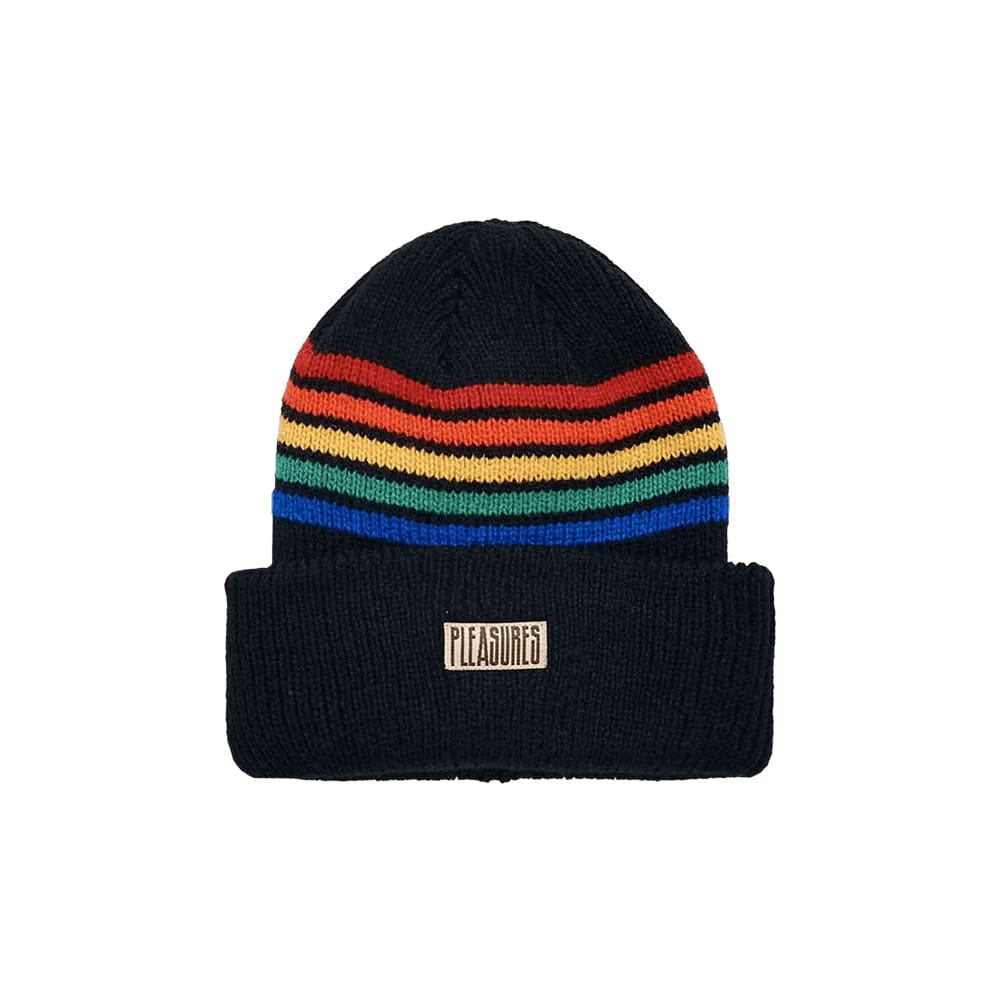 Pleasures Island Striped Beanie Black