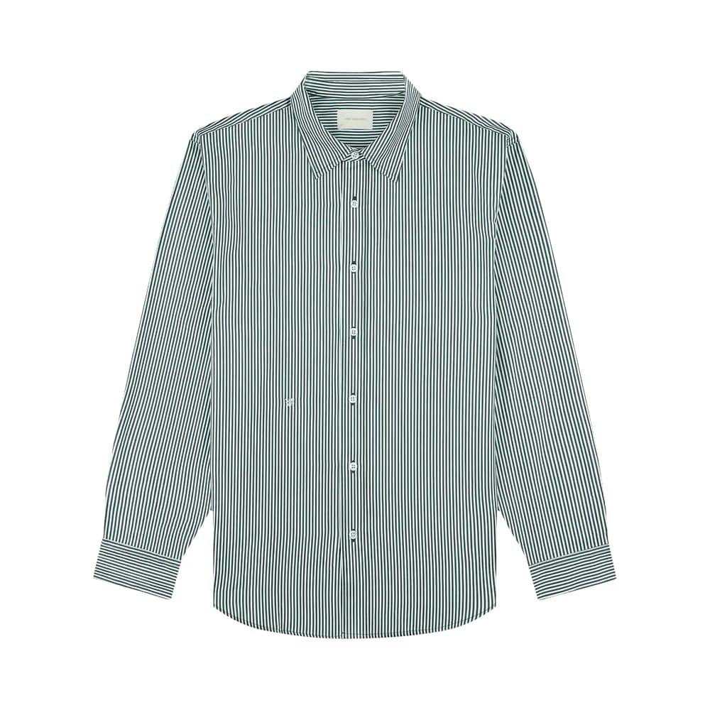 Aimé Leon Dore Striped Poplin Shirt Green / White Stripe