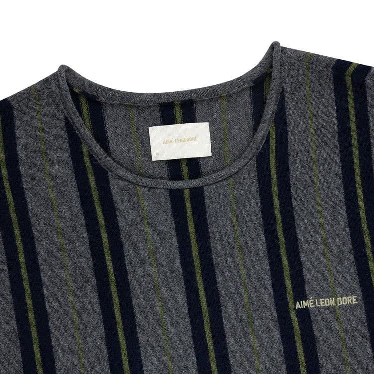 Aimé Leon Dore Striped Rollneck Sweater Charcoal Melange