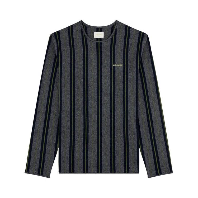 Aimé Leon Dore Striped Rollneck Sweater Charcoal Melange