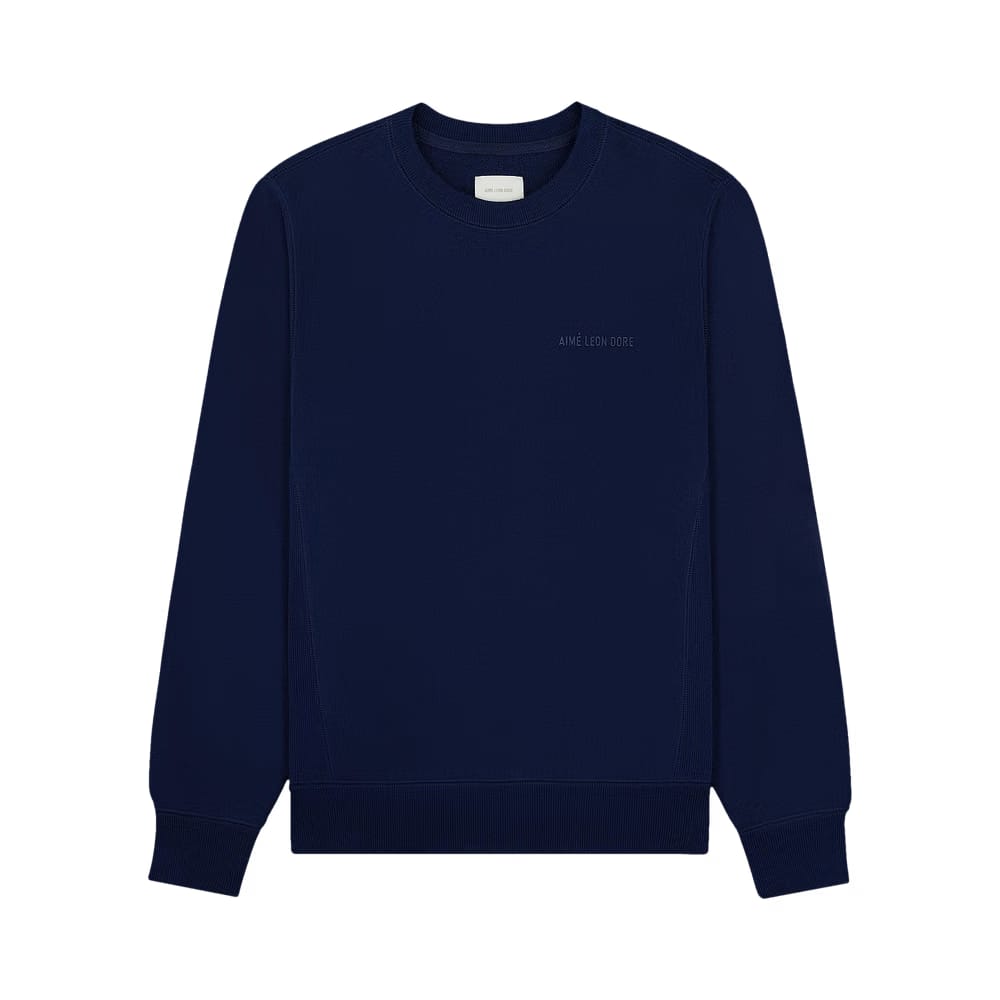 Aimé Leon Dore Tonal Logo Crewneck Sweatshirt Evening Blue