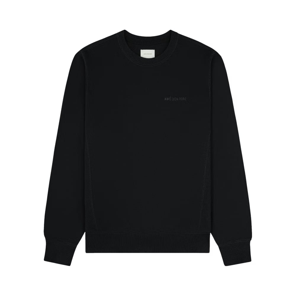 Aimé Leon Dore Tonal Logo Crewneck Sweatshirt Jet Black
