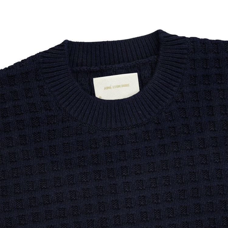 Aimé Leon Dore Waffle Crewneck Sweater Navy Blazer