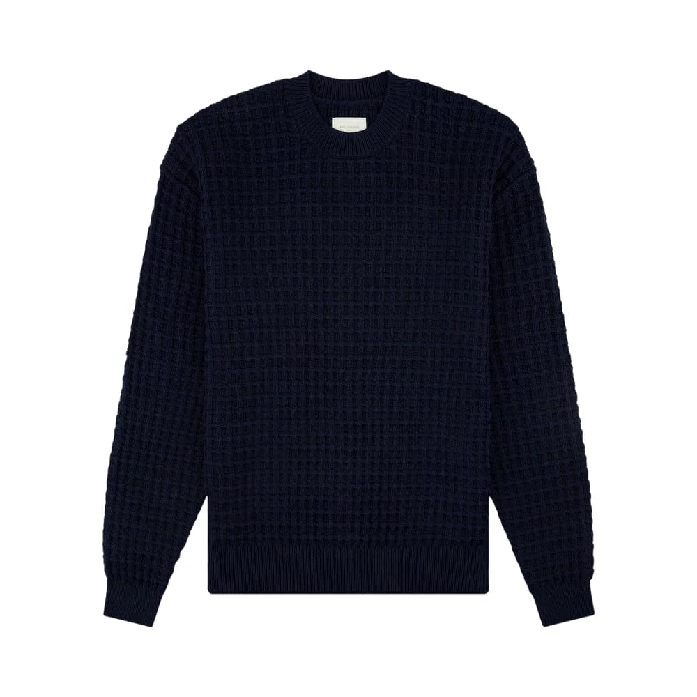 Aimé Leon Dore Waffle Crewneck Sweater Navy Blazer