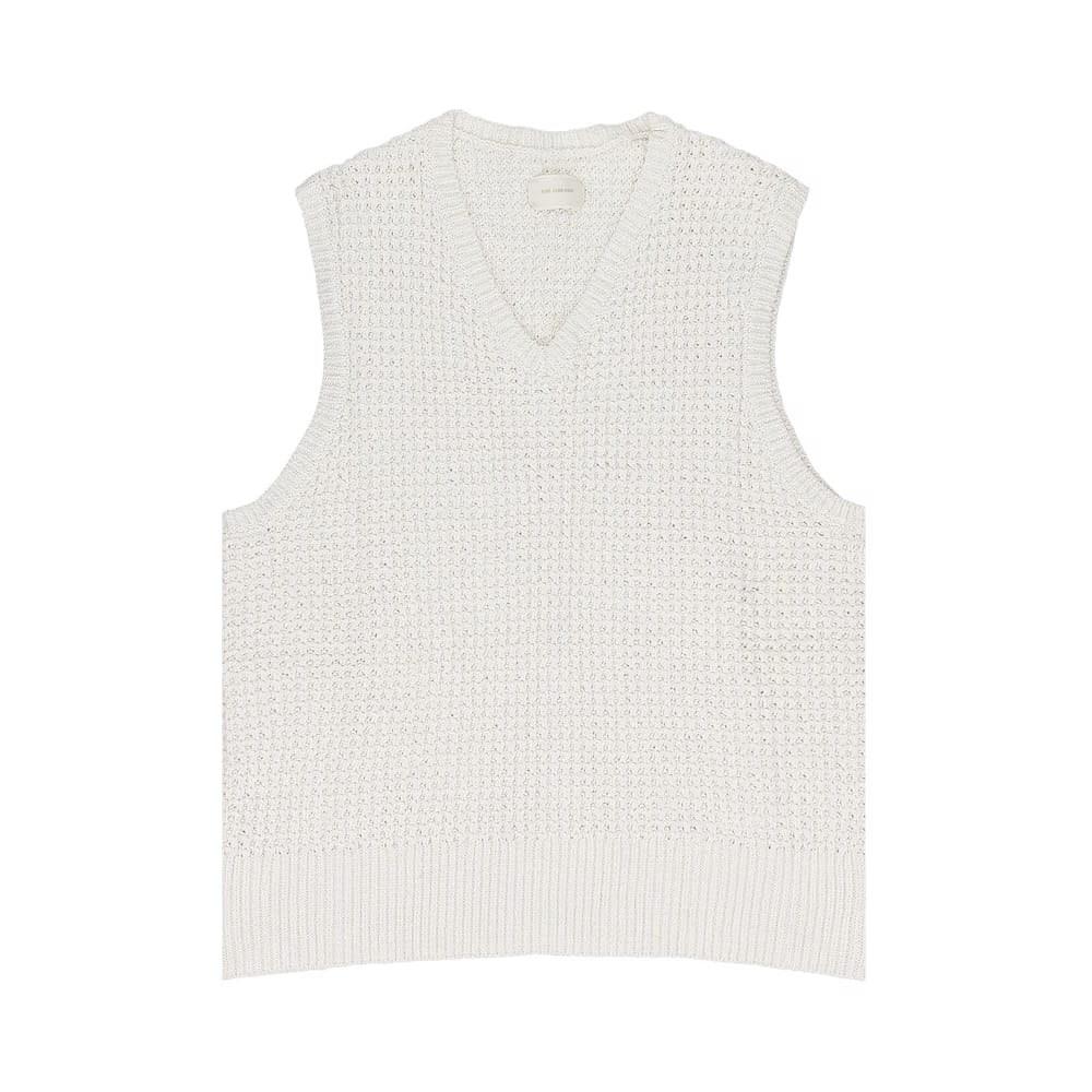Aimé Leon Dore Waffle V Neck Sweater Vest Cream