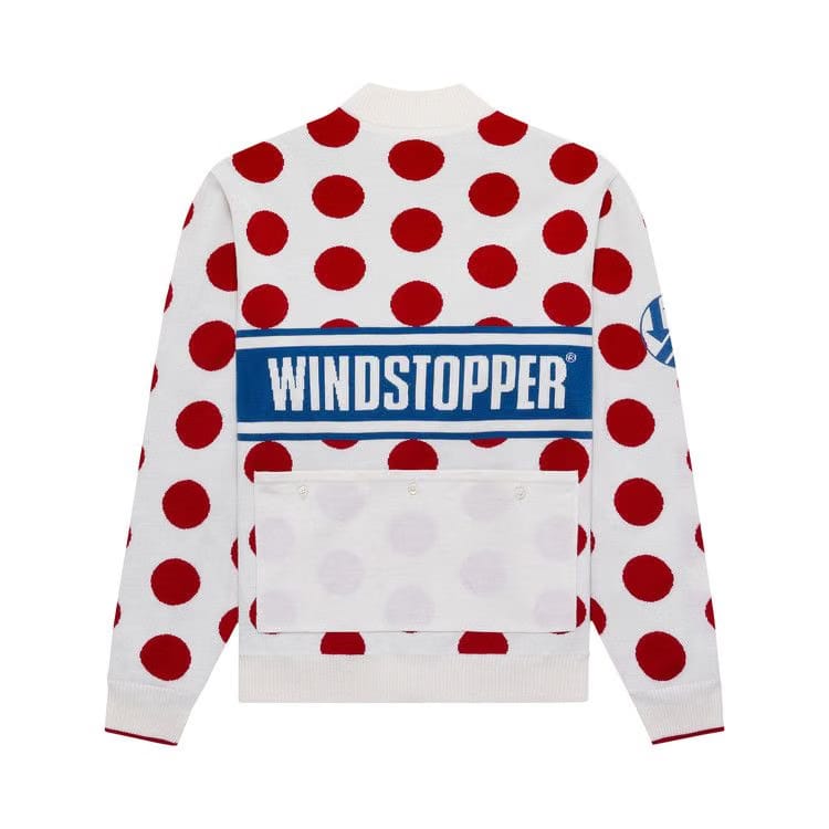 Aimé Leon Dore WINDSTOPPER Polka Dot Knit Cycling Jersey By GORE-TEX Labs Bone White