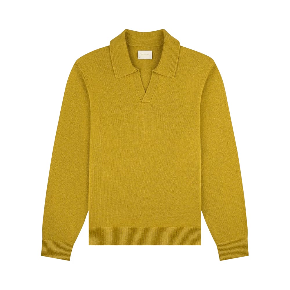 Aimé Leon Dore Wool Knit Polo Sweater Golden Rod