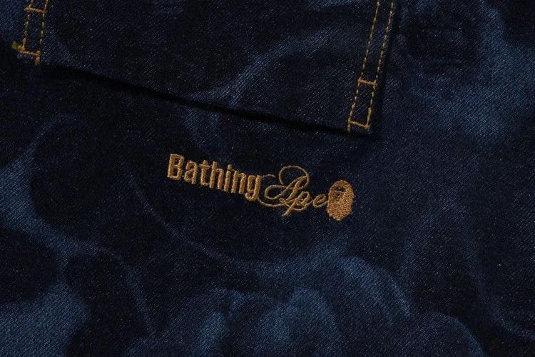 BAPE Floral Camo Jacquard 13Oz Denim Long-Sleeve Shirt Navy