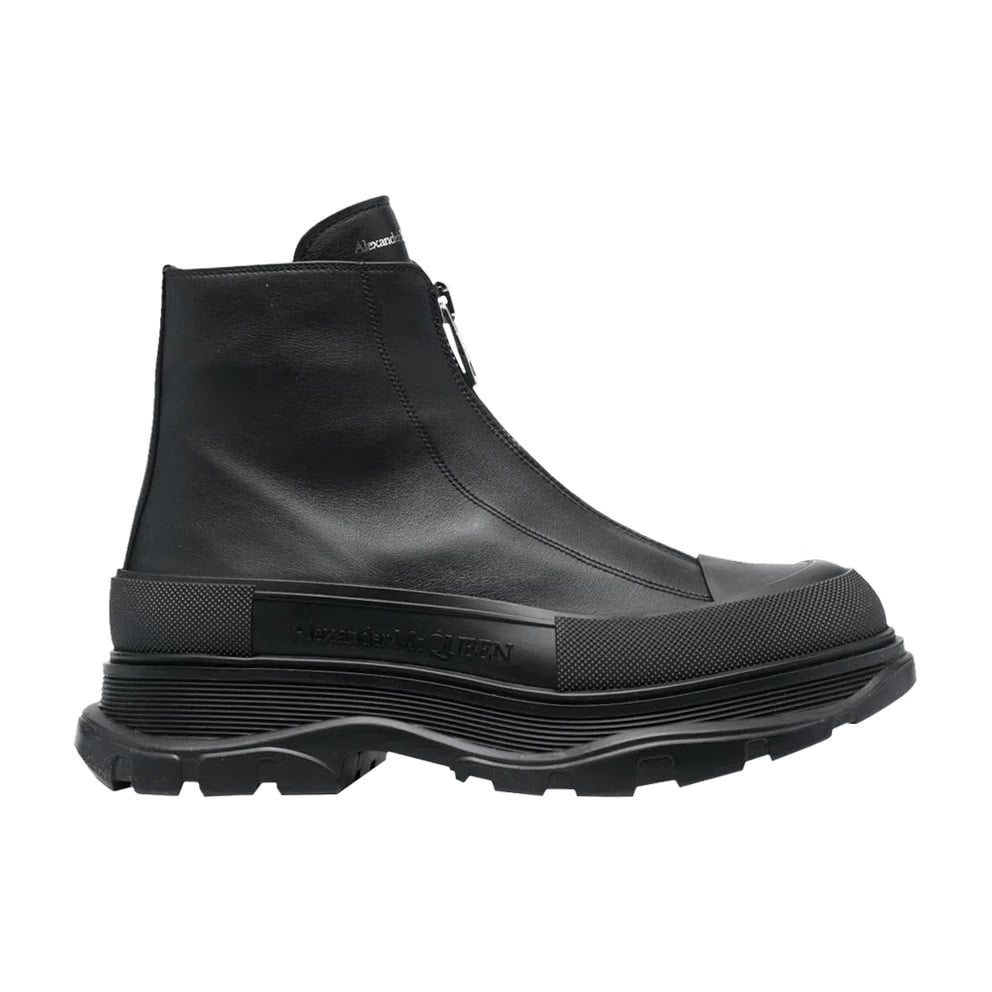 Alexander McQueen Tread Slick Zip Boots Black