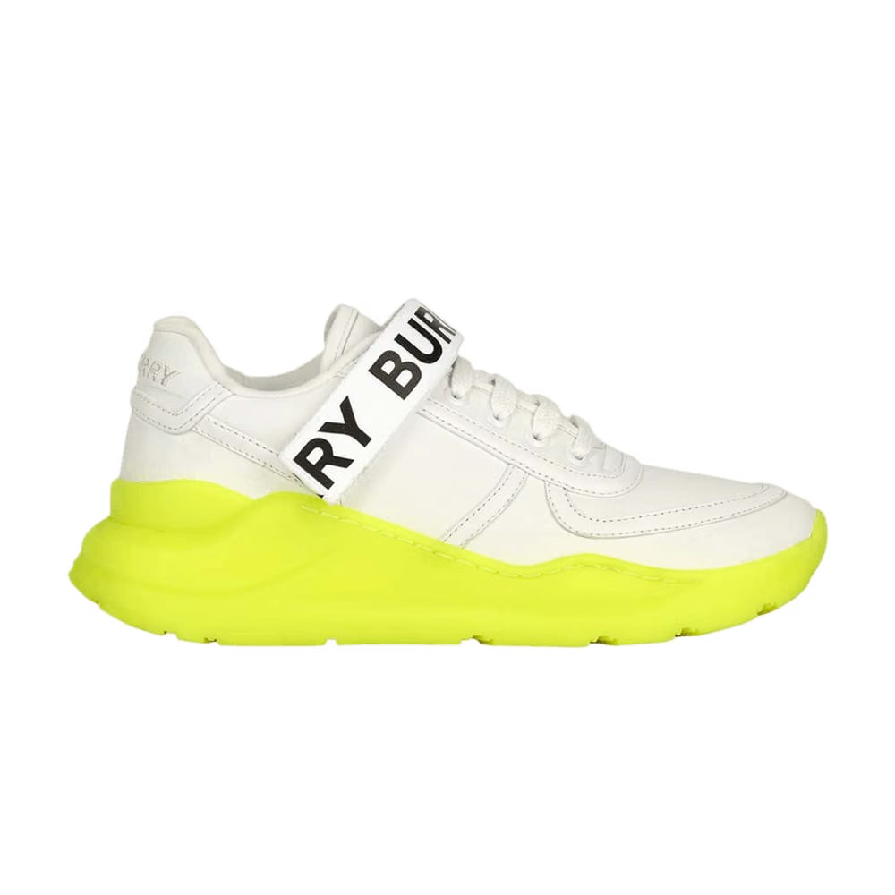 Burberry Wmns Ronnie Sneaker 'Optic White Neon Green'