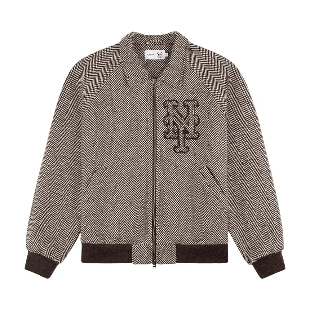 Aimé Leon Dore x New York Mets Wool Varsity Jacket Brown