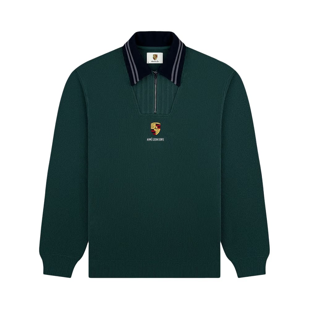 Aimé Leon Dore x Porsche Jacquard Collar Quarter Zip Pullover Pine Grove