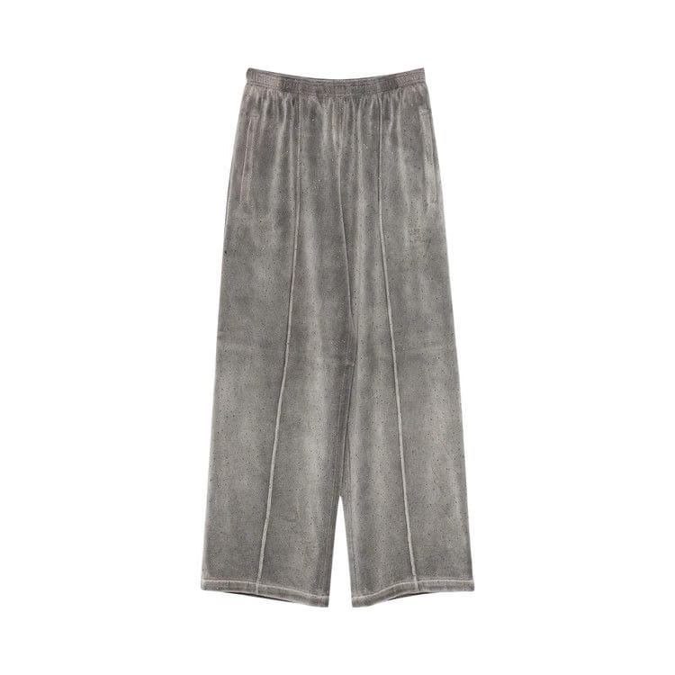 Alexander Wang Allover Hotfix Mid Rise Relaxed Pant Titanium
