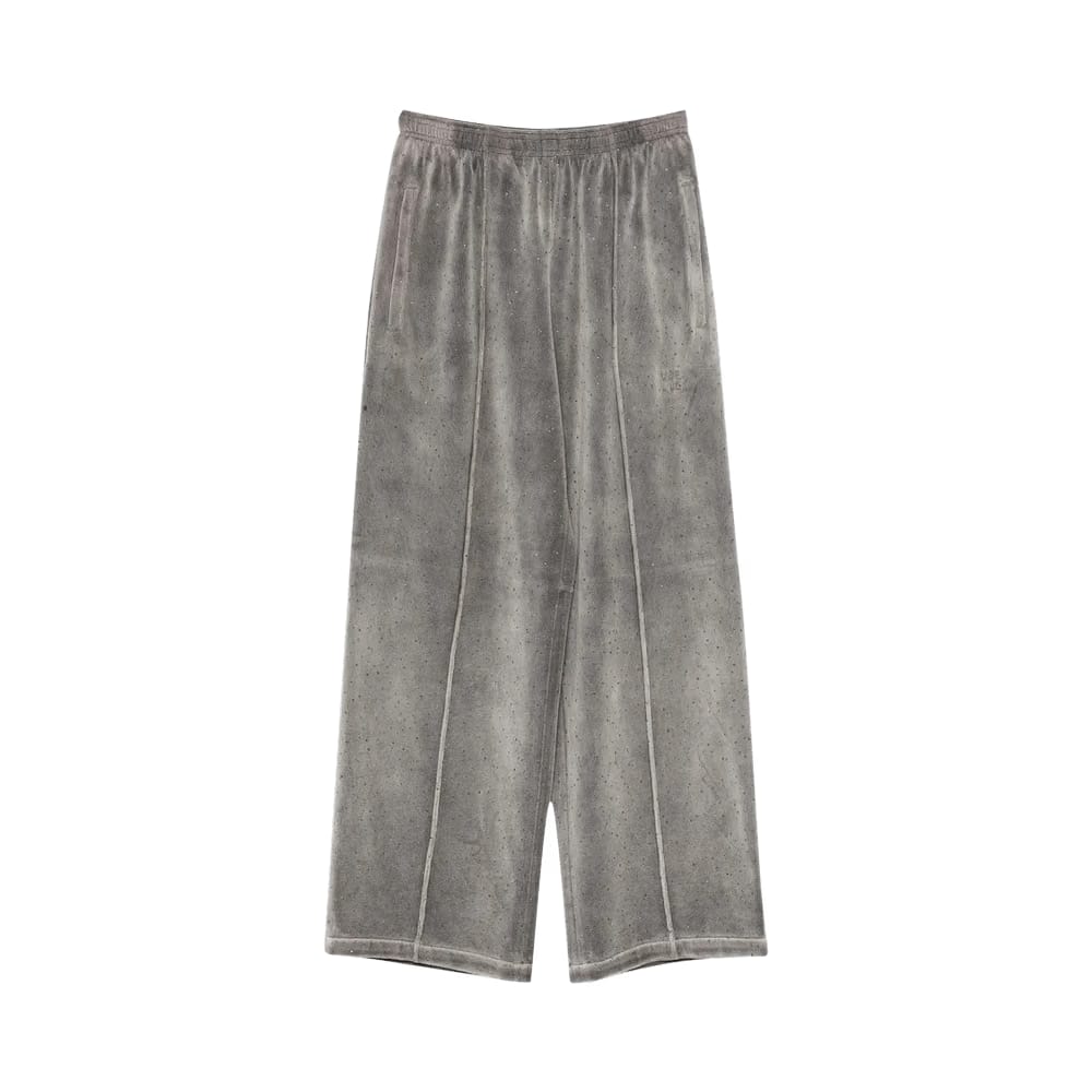 Alexander Wang Allover Hotfix Mid Rise Relaxed Pant Titanium