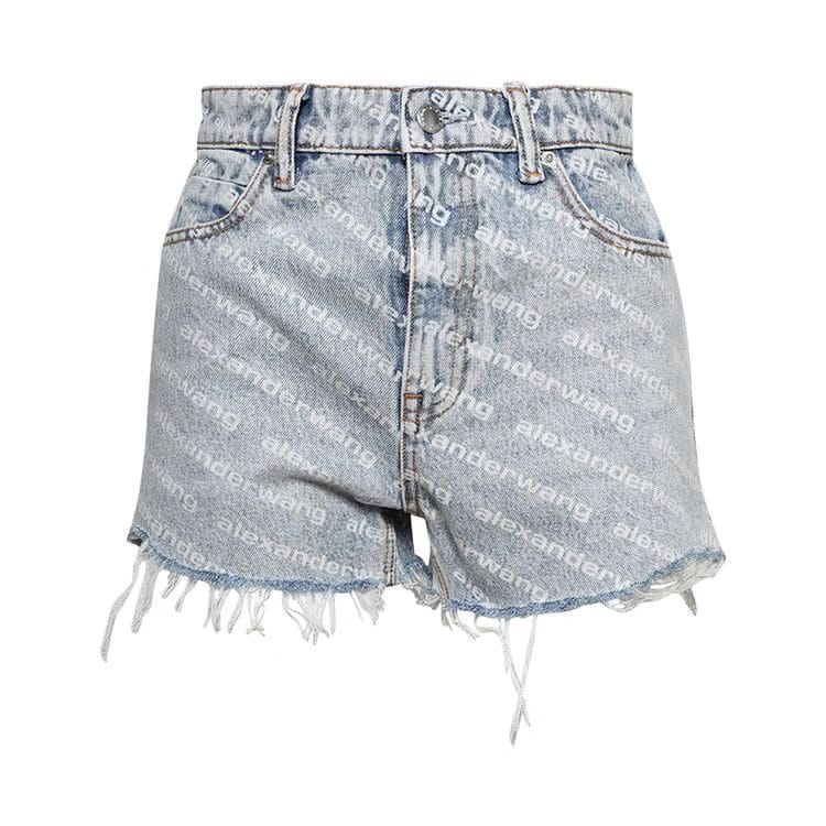 Alexander Wang Bite High Rise Shorts Pebble Bleach