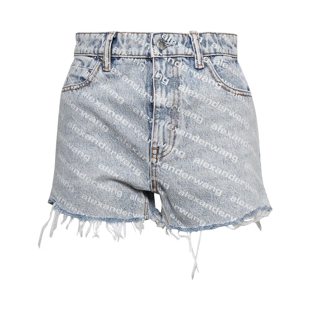 Alexander Wang Bite High Rise Shorts Pebble Bleach