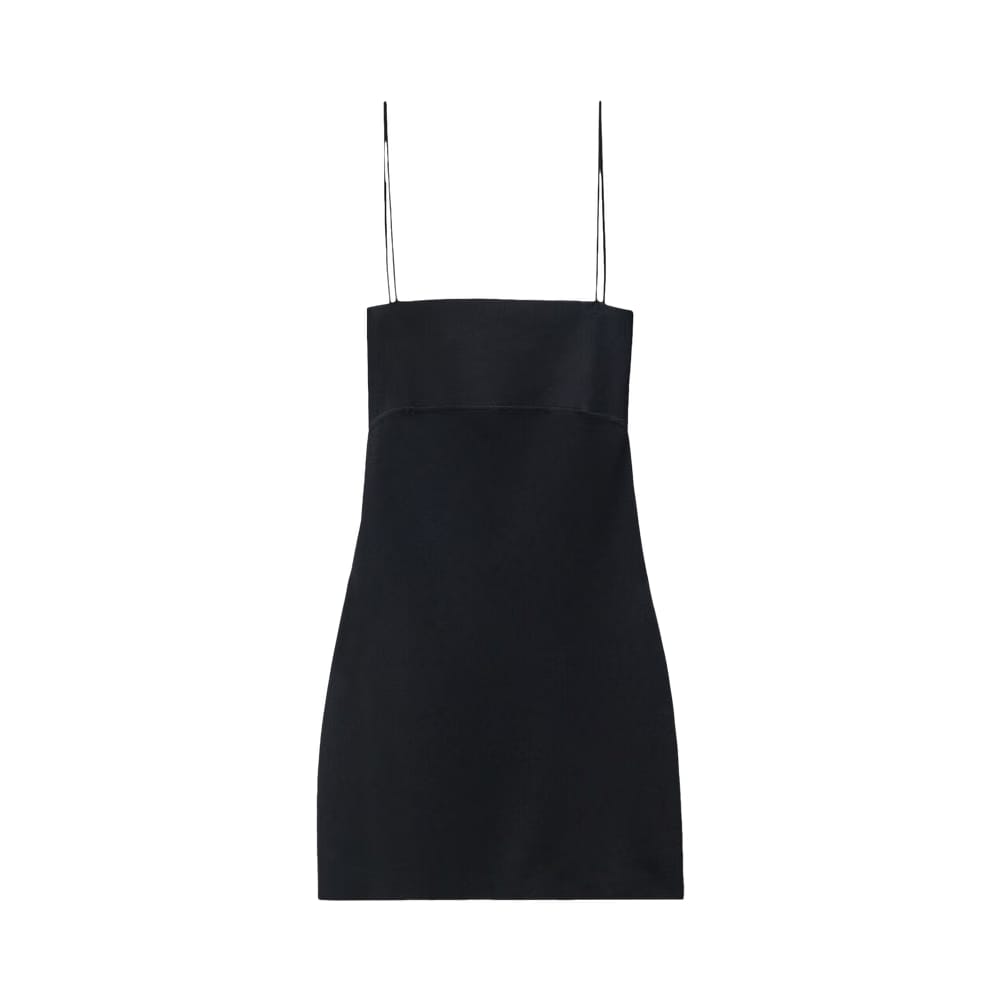 Alexander Wang Cami Band Mini Slip Dress W/ Logo Jacquard Black